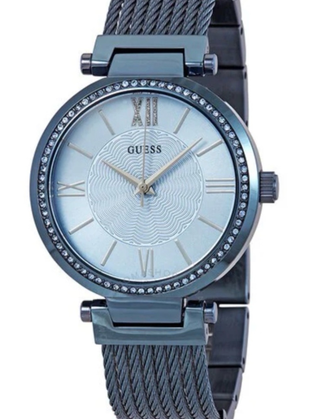 GUESS Women's soho Blue Stainless Steel Crystal Accent Watch